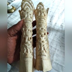 Antique Indonesian carved bone totems set